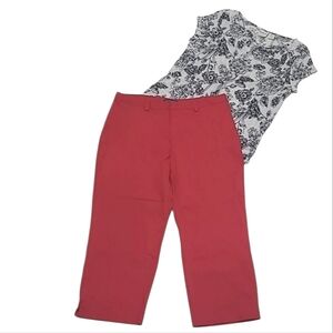 Dockers Wide Leg Capri Pant High Waist Rise Retro Capris Pockets Cropped Calf